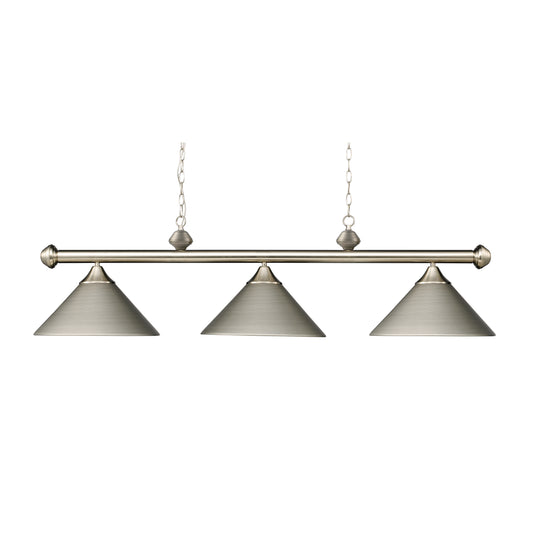 Casual Traditions 51" 3 Light Island Light in Satin Nickel