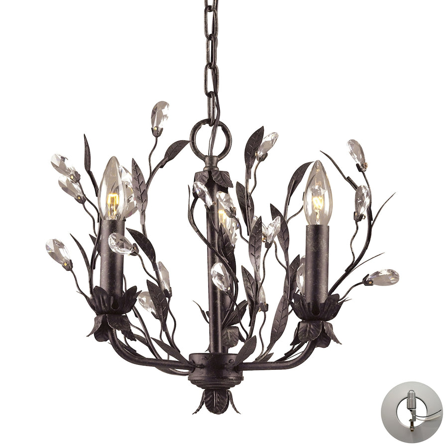 Circeo 16' 3 Light Chandelier in Deep Rust with Adapter Kit