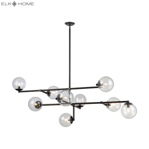 Communique 64' 9 Light Island Light in Oiled Bronze