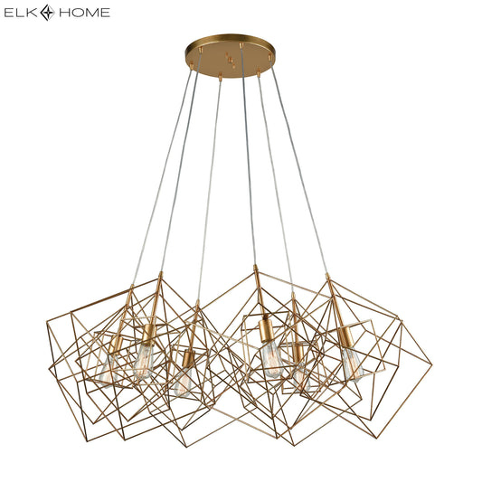 Connexions 48" 6 Light Chandelier in Gold Leaf