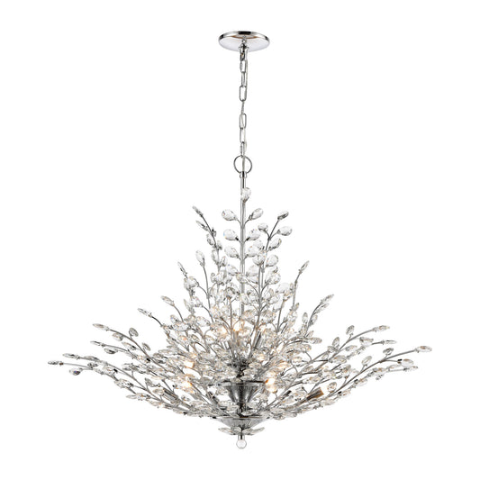 Crystique 38" 12 Light Chandelier in Polished Chrome