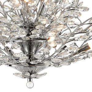 Crystique 38' 12 Light Chandelier in Polished Chrome