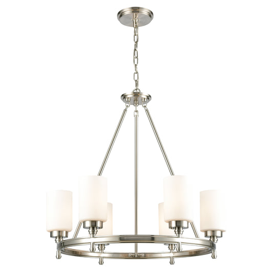 Dawson 25" 6 Light Chandelier in Satin Nickel