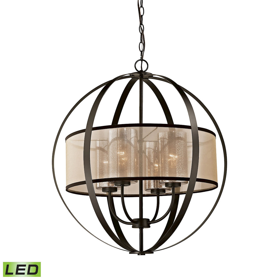 Diffusion 27' 4 Light LED Chandelier in Oil Rubbed Bronze