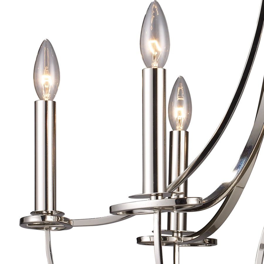 Dione 25' 6 Light Chandelier in Polished Nickel