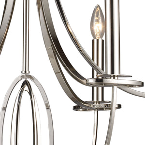 Dione 25' 6 Light Chandelier in Polished Nickel