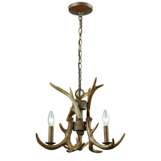 Elk 18" 3 Light Chandelier in Wood Tone