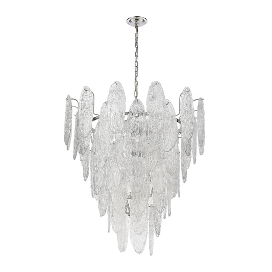 Frozen Cascade 34" 13 Light Chandelier in Polished Chrome