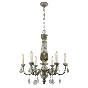 Genevieve 28' 6 Light Chandelier in Aged Cream