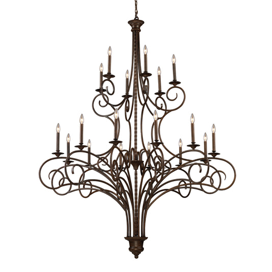 Gloucester 60" 18 Light Chandelier in Weathered Bronze