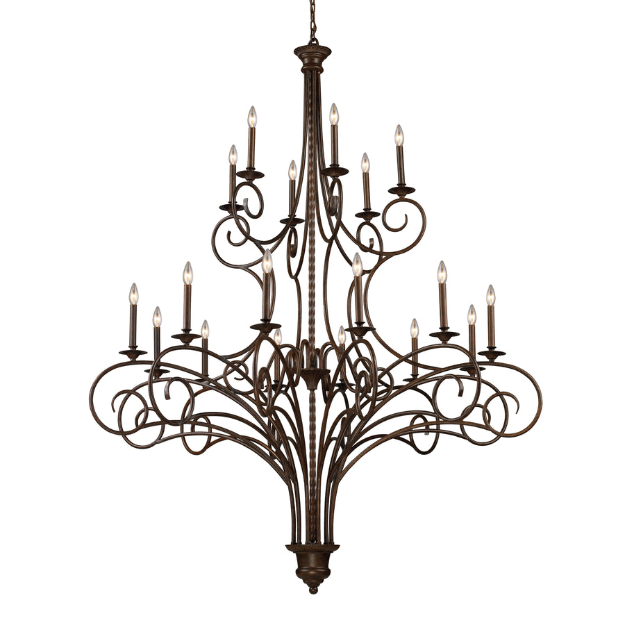 Gloucester 60' 18 Light Chandelier in Weathered Bronze