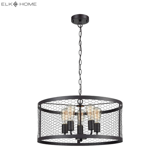 Grange 21" 5 Light Chandelier in Oil Rubbed Bronze