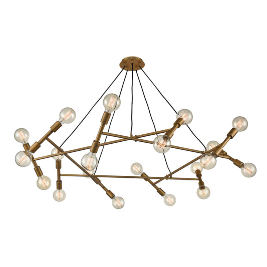 Guesting 54" 20 Light Chandelier in Antique Brass