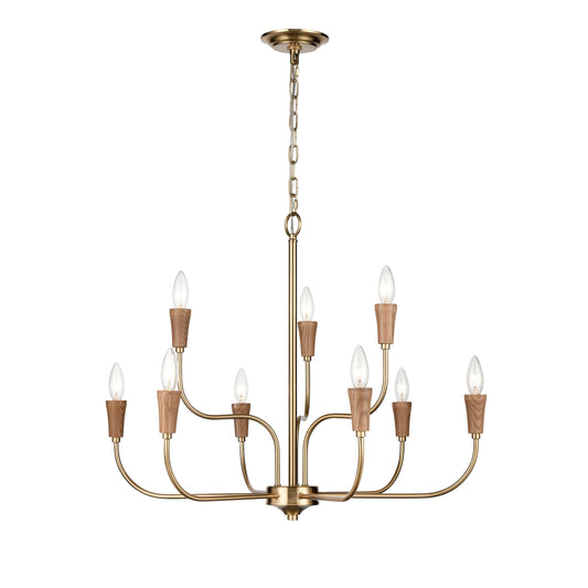 Inga 29" 9 Light Chandelier in Brass