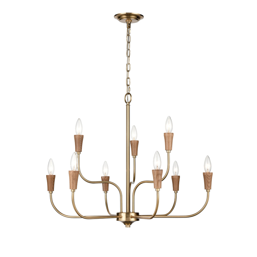 Inga 29' 9 Light Chandelier in Brass