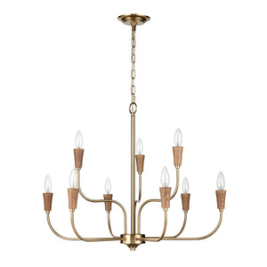 Inga 29' 9 Light Chandelier in Brass