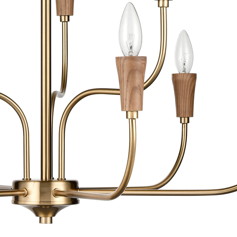 Inga 29' 9 Light Chandelier in Brass