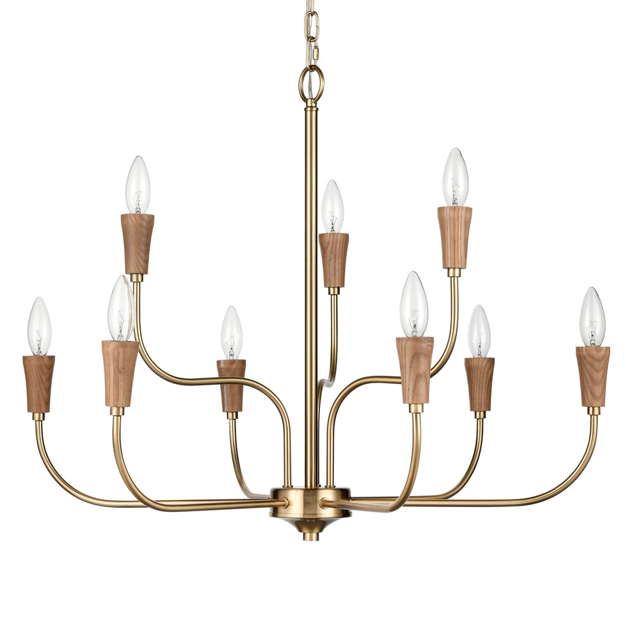 Inga 29' 9 Light Chandelier in Brass