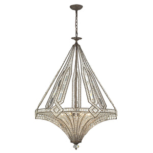 Jausten 30' 7 Light Chandelier in Antique Bronze