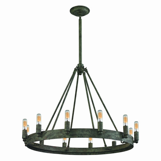 Lewisburg 27" 12 Light Chandelier in Malted Rust