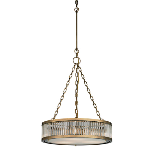 Linden Manor 20" 3 Light Chandelier in Aged Brass