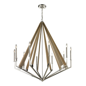 Madera 45' 10 Light Chandelier in Polished Nickel