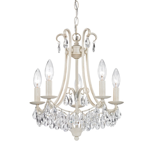 MiniVictorian 14" 5 Light Chandelier in Antique Cream