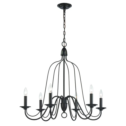 Monroe 30" 6 Light Chandelier in Oil Rubbed Bronze