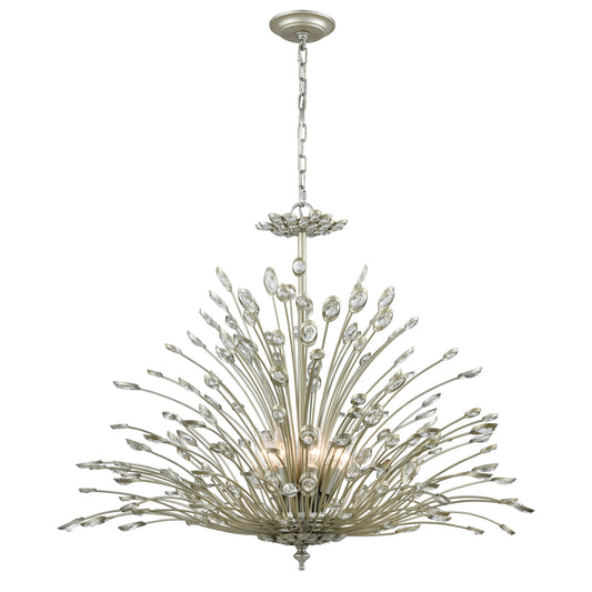 Mullica 36" 8 Light Chandelier in Aged Silver