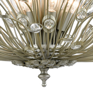 Mullica 36' 8 Light Chandelier in Aged Silver