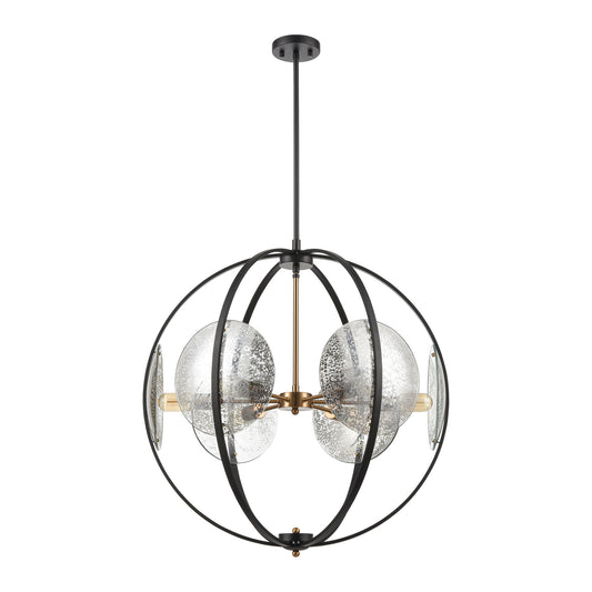 Oriah 28" 6 Light Chandelier in Matte Black