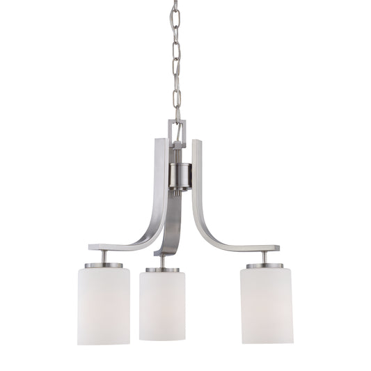 Pendenza 20" 3 Light Chandelier in Brushed Nickel