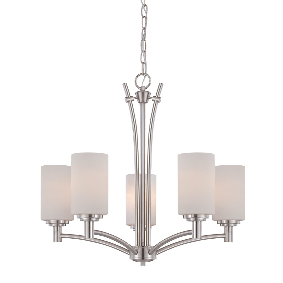 Pittman 24' 5 Light Chandelier in Brushed Nickel