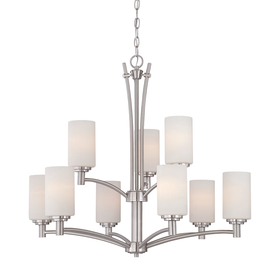 Pittman 31' 9 Light Chandelier in Brushed Nickel