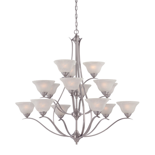 Prestige 48" 15 Light Chandelier in Brushed Nickel