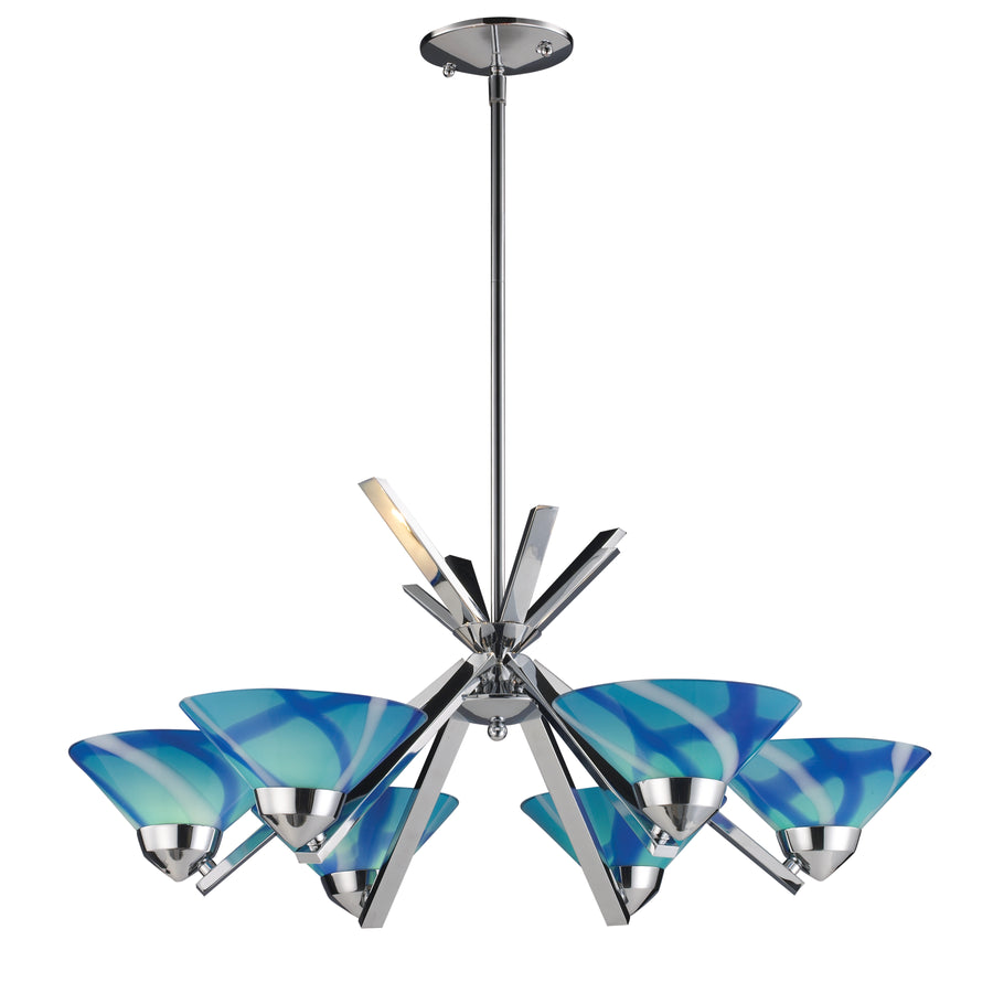 Refraction 26' 6 Light Chandelier in Polished Chrome