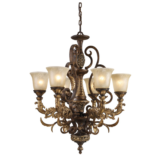 Regency 28" 6 Light Chandelier in Burnt Bronze