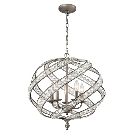 Renaissance 21" 5 Light Chandelier in Weathered Zinc