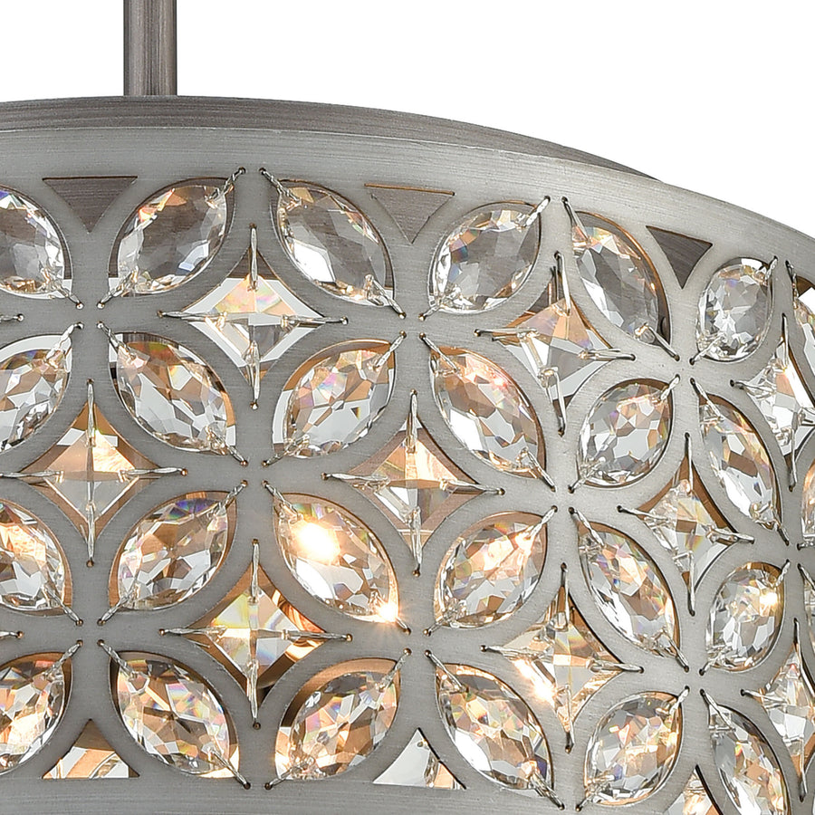 Rosslyn 17' 5 Light Chandelier in Weathered Zinc