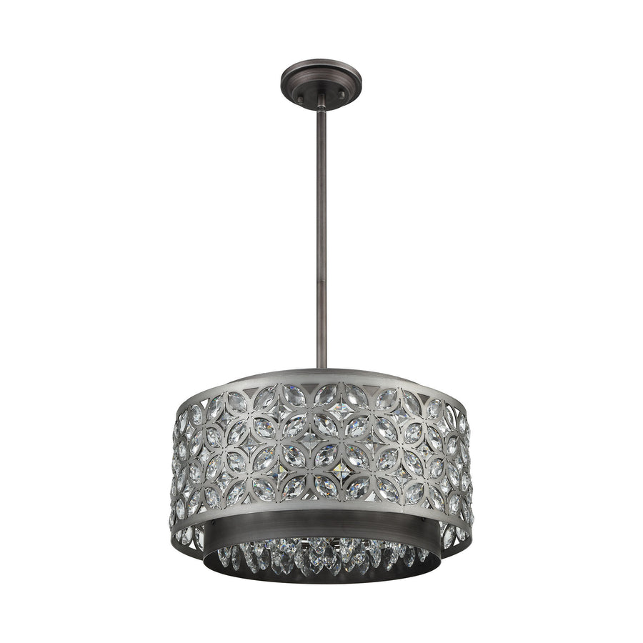 Rosslyn 17' 5 Light Chandelier in Weathered Zinc