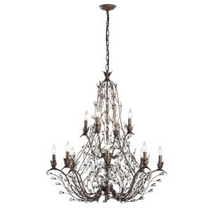 Sagemore 37' 12 Light Chandelier in Bronzed Rust