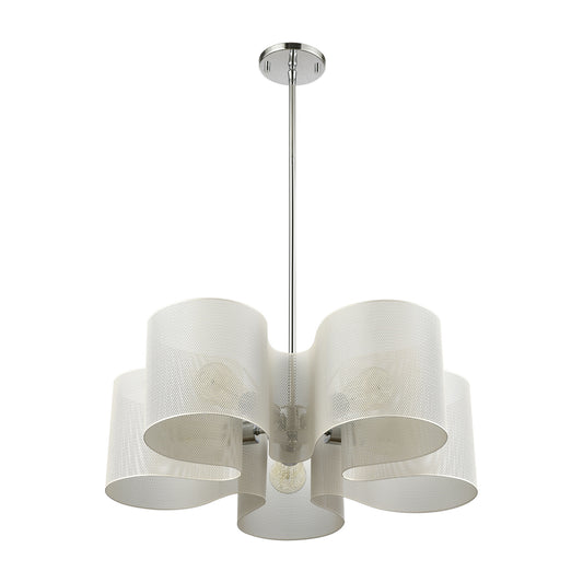 Santa Barbara 24" 5 Light Chandelier in Matte White