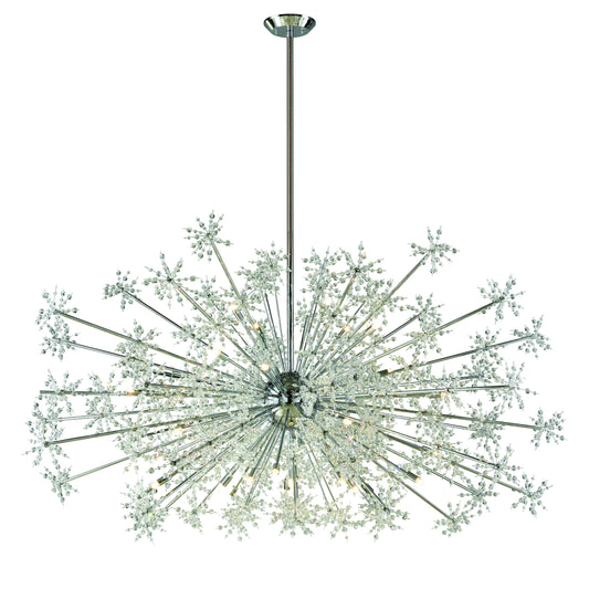 Snowburst 72" 30 Light Chandelier in Polished Chrome