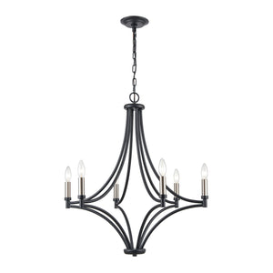 Spanish Villa 26' 6 Light Chandelier in Charcoal