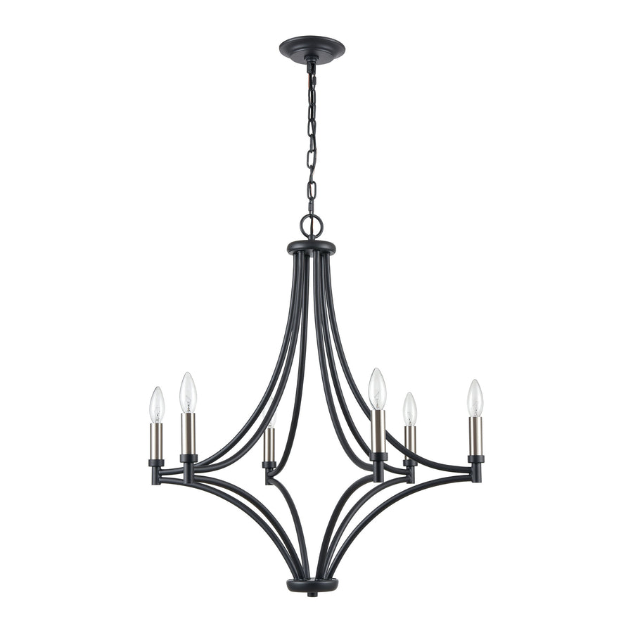 Spanish Villa 26' 6 Light Chandelier in Charcoal