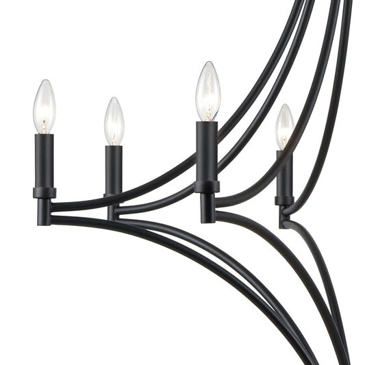 Spanish Villa 36" 8 Light Chandelier in Charcoal