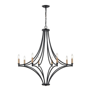 Spanish Villa 36' 8 Light Chandelier in Charcoal