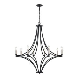 Spanish Villa 36' 8 Light Chandelier in Charcoal