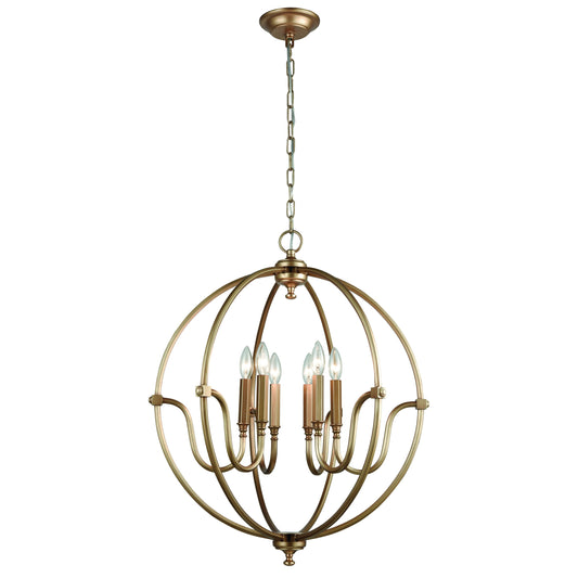 Stanton 25" 6 Light Chandelier in Matte Gold