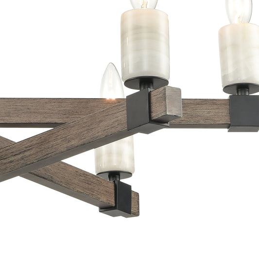 Stone Manor 27" 6 Light Chandelier in Matte Black